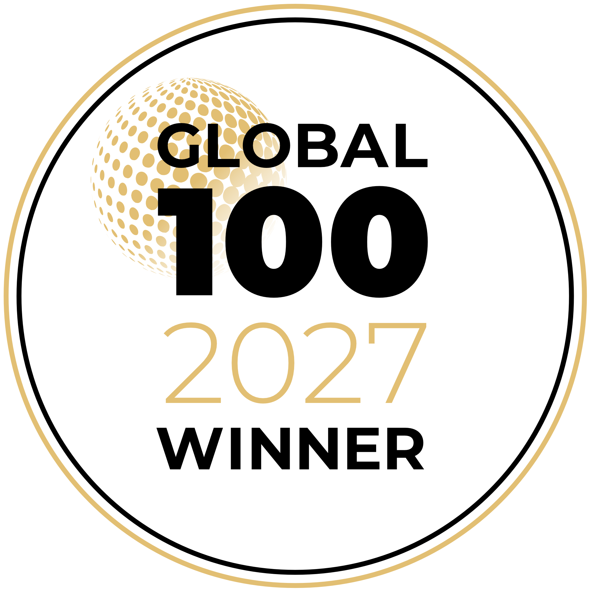 Siegel „Global 100 – 2027 Winner“ von GPMG